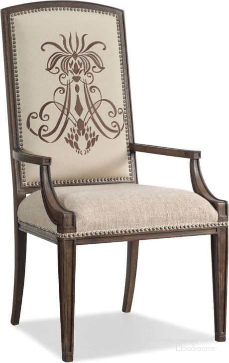 The appearance of Rhapsody Beige Insignia Arm Chair Set of 2 designed by Hooker in the traditional interior design. This beige piece of furniture  was selected by 1StopBedrooms from Rhapsody Collection to add a touch of cosiness and style into your home. Sku: 5070-75400. Material: Fabric. Product Type: Arm Chair. Image1
