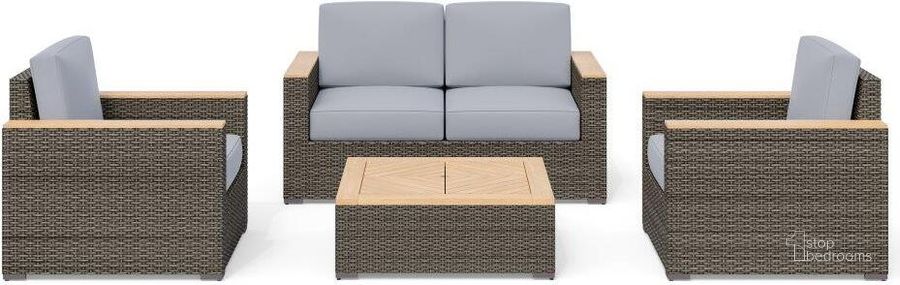 The appearance of Boca Raton Outdoor Loveseat Set In Brown designed by Homestyles in the modern / contemporary interior design. This brown piece of furniture  was selected by 1StopBedrooms from Boca Raton Collection to add a touch of cosiness and style into your home. Sku: 6801-57;6801-57;6801-CUS;6801-CUS;6801-CUS;6801-CUS;6801-101;6801-101;6801-21. Product Type: Outdoor Set. Material: Rattan. Image1
