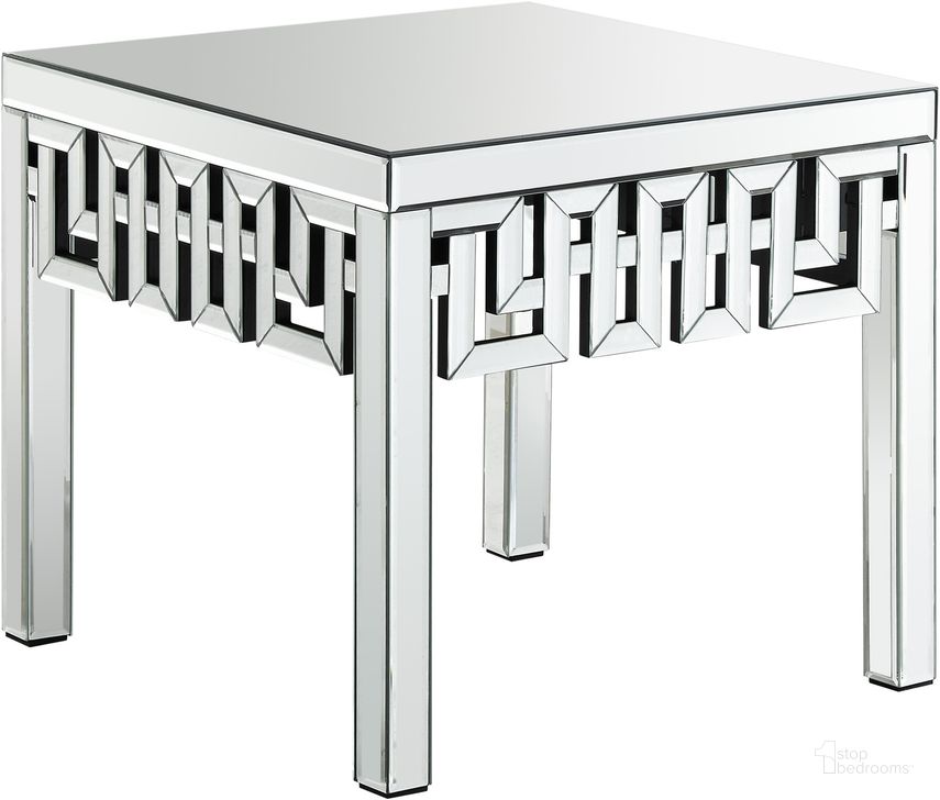 The appearance of Bocage Mirrored End Table designed by Furnique in the modern / contemporary interior design. This mirrored piece of furniture  was selected by 1StopBedrooms from Bocage Collection to add a touch of cosiness and style into your home. Sku: 412-E. Material: Glass. Product Type: End Table. Image1