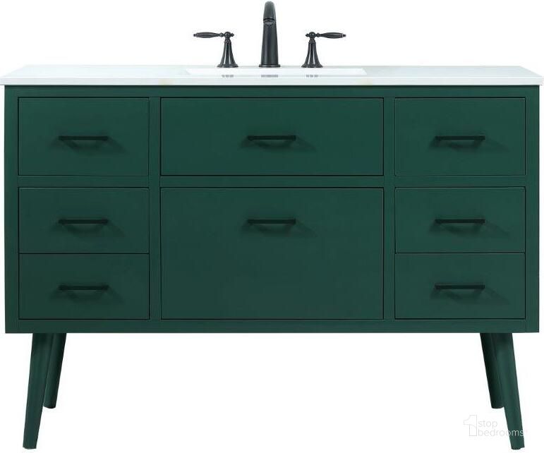 The appearance of Boise 48 Inch Bathroom Vanity In Green designed by Elegant Lighting in the transitional interior design. This green piece of furniture  was selected by 1StopBedrooms from Boise Collection to add a touch of cosiness and style into your home. Sku: VF41048MGN. Material: Wood. Product Type: Bathroom Vanity. Image1
