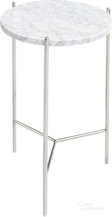 The appearance of Bolt Polished Stainless Steel And White Marble Top 21 Inch End Table designed by Bellini Modern Living in the transitional interior design. This white and silver piece of furniture  was selected by 1StopBedrooms from Bolt Collection to add a touch of cosiness and style into your home. Sku: BOLT-21 M ET WHT. Product Type: End Table. Image1