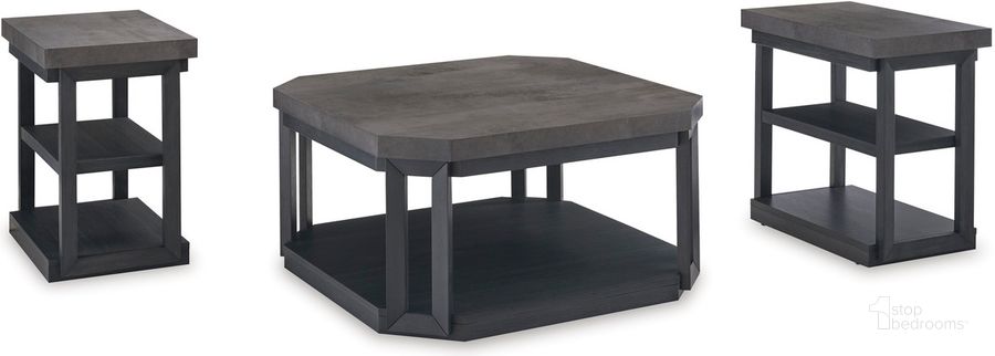 The appearance of Bonilane Black and Gray Table Set of 3 designed by Signature Design by Ashley in the modern / contemporary interior design. This black and gray piece of furniture  was selected by 1StopBedrooms from Bonilane Collection to add a touch of cosiness and style into your home. Sku: T396-13. Material: Marble. Product Type: Table. Image1