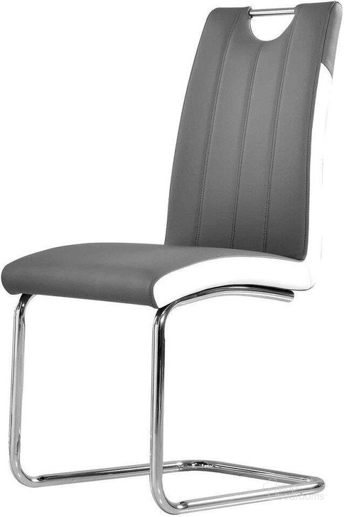 The appearance of Bono Faux Leather Modern Dining Side Chair Set of 2 In Gray And White designed by Best Master Furniture in the modern / contemporary interior design. This gray and white piece of furniture  was selected by 1StopBedrooms from Bono Collection to add a touch of cosiness and style into your home. Sku: BA219GC. Material: Faux Leather. Product Type: Side Chair. Image1
