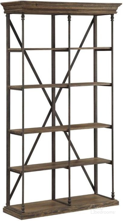 The appearance of Bookcase 61625 designed by Coast to Coast in the traditional interior design. This brown piece of furniture  was selected by 1StopBedrooms from  to add a touch of cosiness and style into your home. Sku: 61625. Product Type: Etagere. Material: Pine. Image1