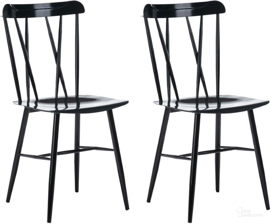 The appearance of Boraam Savannah Dining Chair Set of 2 In Black designed by Boraam Industries in the modern / contemporary interior design. This black piece of furniture  was selected by 1StopBedrooms from Savannah Collection to add a touch of cosiness and style into your home. Sku: 76160. Material: Metal. Product Type: Dining Chair. Image1