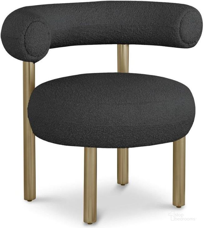 The appearance of Bordeaux Black Boucle Fabric Accent Chair 494Black designed by Meridian in the modern / contemporary interior design. This black piece of furniture  was selected by 1StopBedrooms from Bordeaux Collection to add a touch of cosiness and style into your home. Sku: 494Black. Product Type: Accent Chair. Material: Iron. Image1