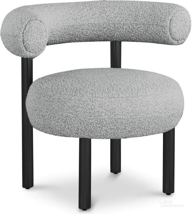 The appearance of Bordeaux Grey Boucle Fabric Accent Chair designed by Meridian in the modern / contemporary interior design. This grey piece of furniture  was selected by 1StopBedrooms from Bordeaux Collection to add a touch of cosiness and style into your home. Sku: 495Grey. Product Type: Accent Chair. Material: Iron. Image1