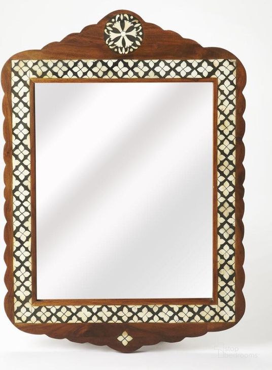 The appearance of Boromir Medium Brown Wall Mirror Accent Mirror 0qb24398665 designed by Windsor Home in the traditional interior design. This medium brown piece of furniture  was selected by 1StopBedrooms from Boromir Collection to add a touch of cosiness and style into your home. Sku: 3879338. Material: Wood. Product Type: Wall Mirror. Image1