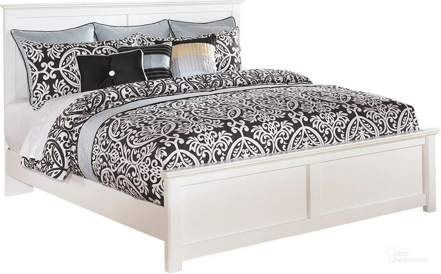 The appearance of Bostwick Shoals White King Panel Bed designed by Signature Design by Ashley in the modern / contemporary interior design. This white piece of furniture  was selected by 1StopBedrooms from Bostwick Shoals Collection to add a touch of cosiness and style into your home. Sku: B139-58;B139-56;B139-97. Bed Type: Panel Bed. Material: Wood. Product Type: Panel Bed. Bed Size: King. Image1
