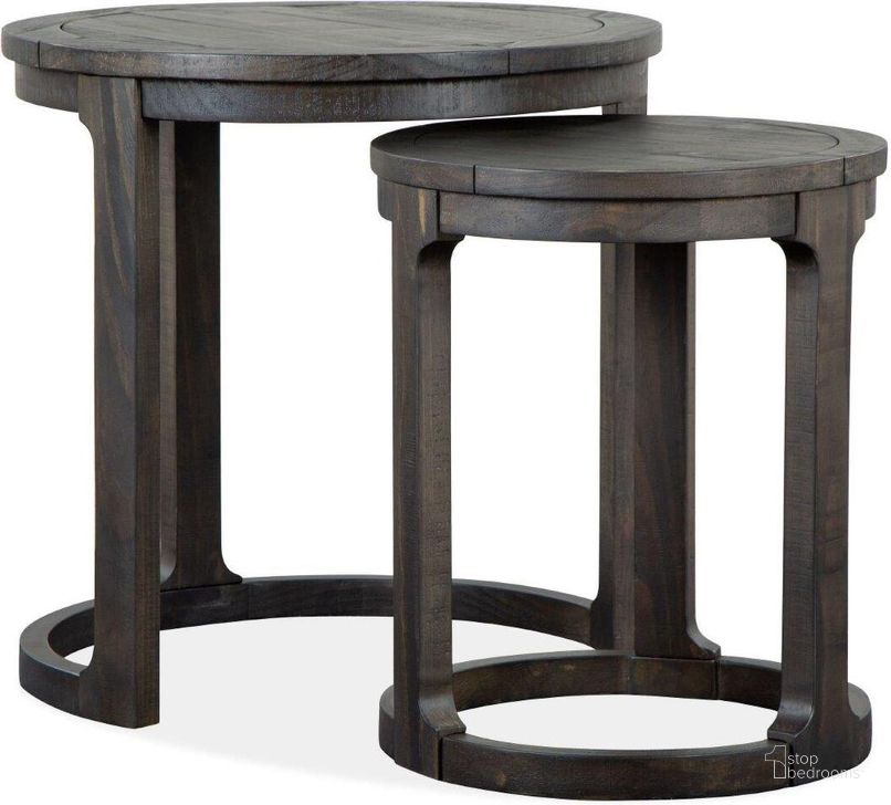 The appearance of Boswell Peppercorn Round Nesting Tables designed by Magnussen in the transitional interior design. This peppercorn piece of furniture  was selected by 1StopBedrooms from Boswell Collection to add a touch of cosiness and style into your home. Sku: T5263-12. Product Type: Nesting Table. Material: Solid Pine.