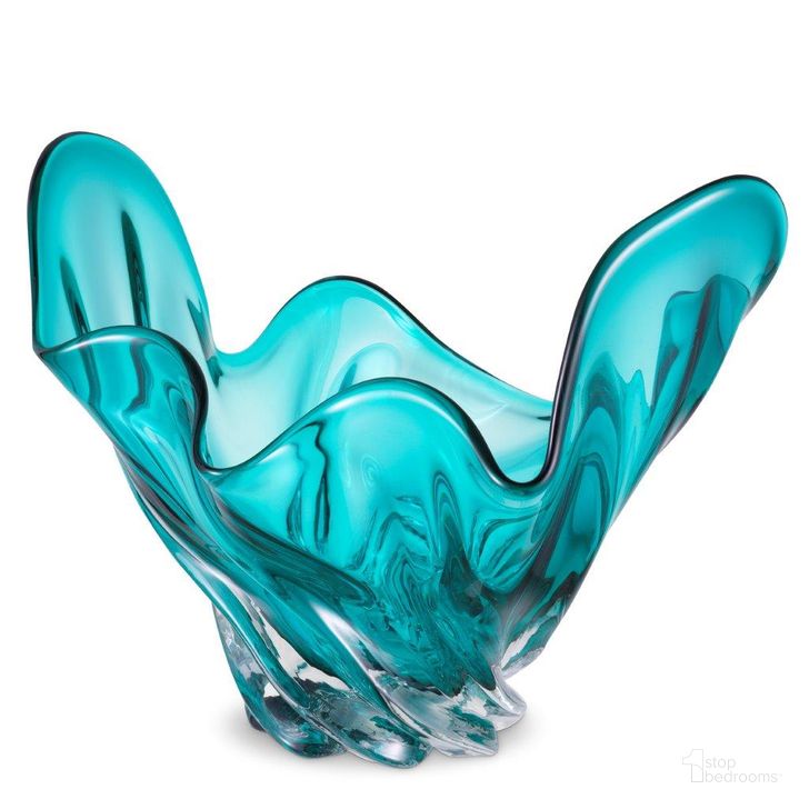 The appearance of Bowl Ace Turquoise designed by Eichholtz in the modern / contemporary interior design. This turquoise piece of furniture  was selected by 1StopBedrooms from Ace Collection to add a touch of cosiness and style into your home. Sku: 115747. Material: Glass. Product Type: Bowl. Image1