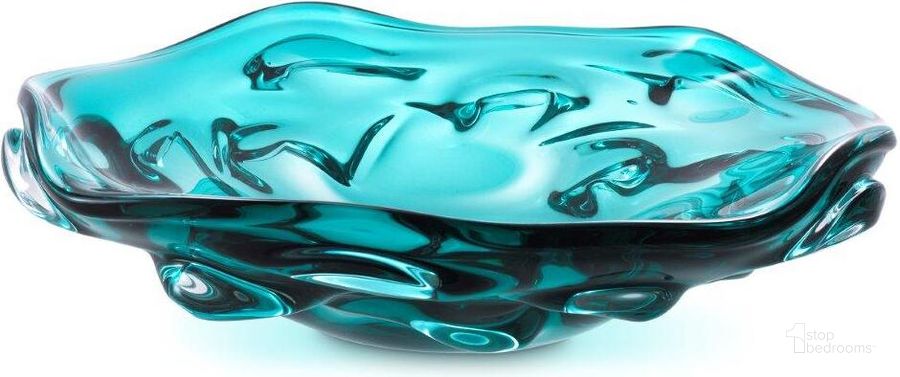 The appearance of Bowl Kane L Turquoise designed by Eichholtz in the modern / contemporary interior design. This turquoise piece of furniture  was selected by 1StopBedrooms from Kane Collection to add a touch of cosiness and style into your home. Sku: 116184. Material: Glass. Product Type: Bowl. Image1