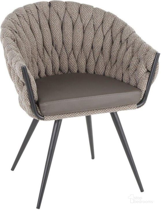 The appearance of Braided Matisse Contemporary Chair In Black Metal With Grey Faux Leather And Grey Fabric designed by Lumisource in the modern / contemporary interior design. This black piece of furniture  was selected by 1StopBedrooms from Matisse Collection to add a touch of cosiness and style into your home. Sku: CH-BRAIDMAT BKGY. Material: Fabric. Product Type: Chair. Image1