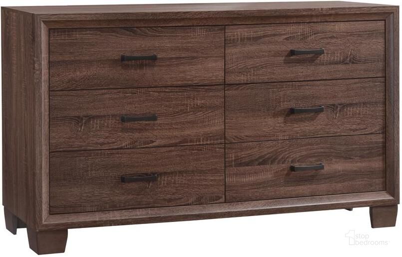 The appearance of Brandon Brown Dresser designed by Coaster in the transitional interior design. This brown piece of furniture  was selected by 1StopBedrooms from Brandon Collection to add a touch of cosiness and style into your home. Sku: 205323. Material: Wood. Product Type: Dresser. Image1