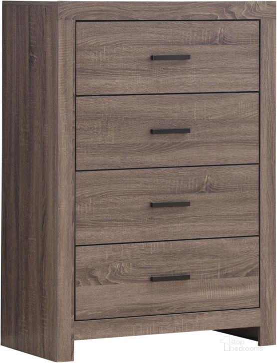 The appearance of Brantford Barrel Oak Chest designed by Coaster in the transitional interior design. This brown piece of furniture  was selected by 1StopBedrooms from Brantford Collection to add a touch of cosiness and style into your home. Sku: 207045. Material: Wood. Product Type: Chest. Image1