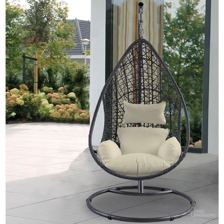 The appearance of Bravo Outdoor Egg Chair In Grey designed by Whiteline Modern Living in the modern / contemporary interior design. This grey piece of furniture  was selected by 1StopBedrooms from Bravo Collection to add a touch of cosiness and style into your home. Sku: EG1684-GRY/WHT. Product Type: Outdoor Chair. Material: Wicker. Image1