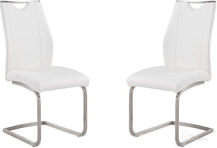 The appearance of Bravo White and Stainless Steel Side Chair designed by Armen Living in the modern / contemporary interior design. This white piece of furniture  was selected by 1StopBedrooms from Bravo Collection to add a touch of cosiness and style into your home. Sku: LCBRSIWH. Product Type: Side Chair. Material: Stainless Steel.