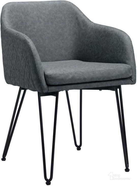 The appearance of Braxton Dining Chair Set of 2 Vintage Gray designed by Zuo Modern in the modern / contemporary interior design. This black and grey piece of furniture  was selected by 1StopBedrooms from Braxton Collection to add a touch of cosiness and style into your home. Sku: 109210. Product Type: Dining Chair. Material: Polyurethane. Image1