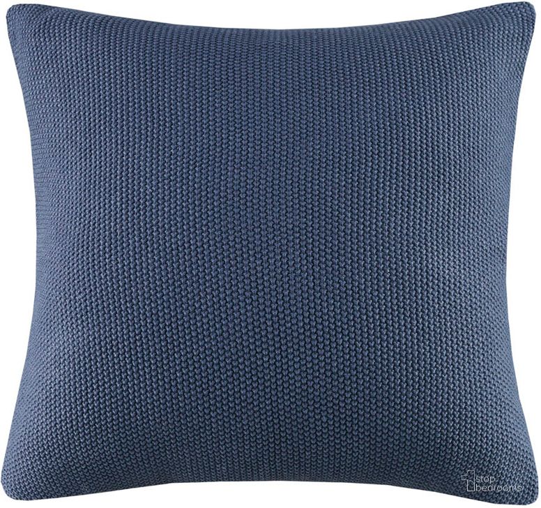 The appearance of Bree Acrylic Knitted Euro Pillow Cover In Indigo designed by Olliix in the transitional interior design. This indigo piece of furniture  was selected by 1StopBedrooms from Bree Knit Collection to add a touch of cosiness and style into your home. Sku: II30-1147. Material: Cotton. Product Type: Pillow Cover. Image1