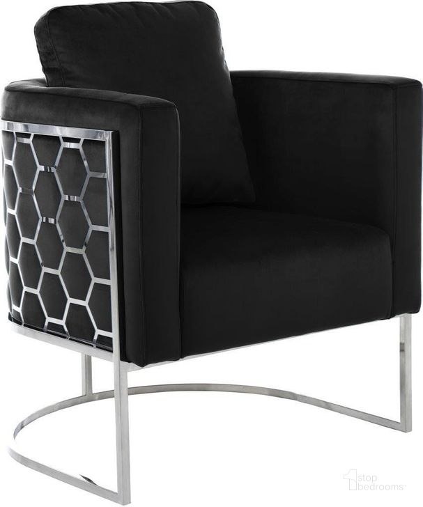 The appearance of Bregan Black Velvet Chair 0qb24388738 designed by Furnique in the modern / contemporary interior design. This black velvet piece of furniture  was selected by 1StopBedrooms from Bregan Collection to add a touch of cosiness and style into your home. Sku: 691Black-C. Product Type: Chair. Image1