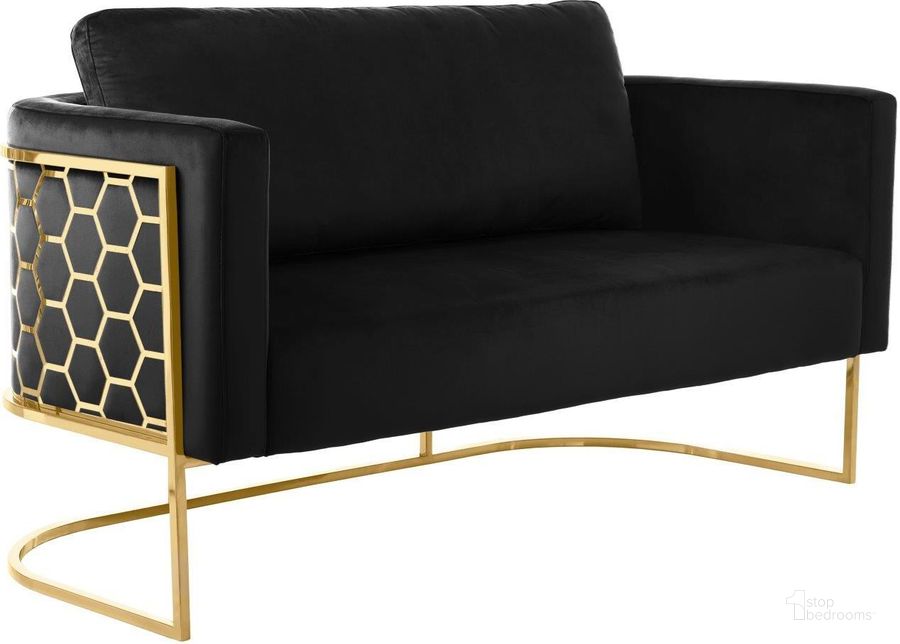 The appearance of Bregan Black Velvet Loveseat 0qb24388751 designed by Furnique in the modern / contemporary interior design. This black velvet piece of furniture  was selected by 1StopBedrooms from Bregan Collection to add a touch of cosiness and style into your home. Sku: 692Black-L. Product Type: Loveseat. Image1