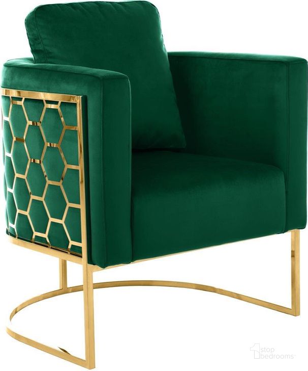 The appearance of Bregan Green Velvet Chair designed by Furnique in the modern / contemporary interior design. This green velvet piece of furniture  was selected by 1StopBedrooms from Bregan Collection to add a touch of cosiness and style into your home. Sku: 692Green-C. Product Type: Chair. Image1
