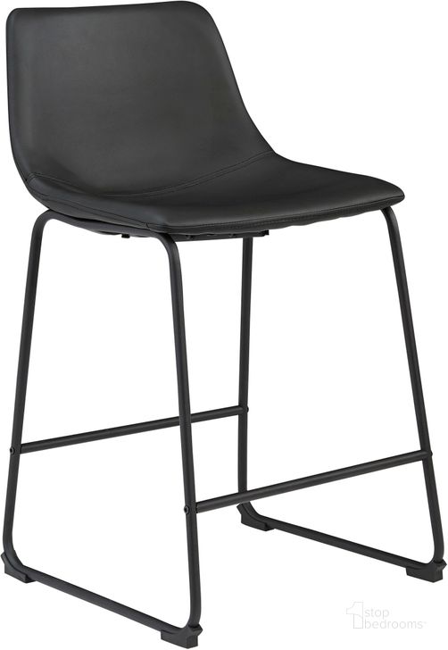 The appearance of Bren Black Barstool Set of 2 0qd24312635 designed by Isaac Tahari in the transitional interior design. This black piece of furniture  was selected by 1StopBedrooms from Bren Collection to add a touch of cosiness and style into your home. Sku: D372-624. Material: Metal. Product Type: Barstool. Image1