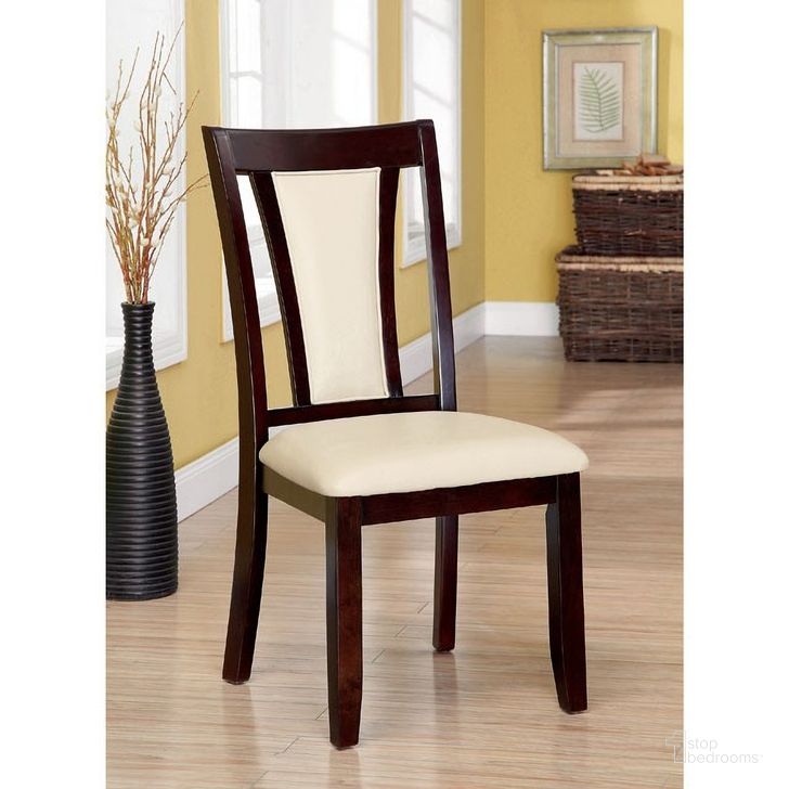 The appearance of Brent Ivory Side Chair Set of 2 designed by Furniture of America in the modern / contemporary interior design. This brown piece of furniture  was selected by 1StopBedrooms from Brent Collection to add a touch of cosiness and style into your home. Sku: CM3984SC-2PK. Material: Wood. Product Type: Side Chair. Image1