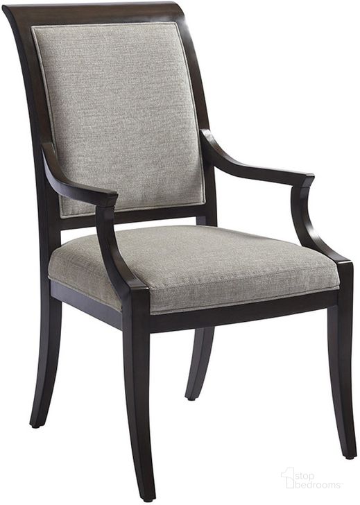 The appearance of Brentwood Wilshire Kathryn Arm Chair By Barclay Butera designed by Barclay Butera in the transitional interior design. This gray piece of furniture  was selected by 1StopBedrooms from Brentwood Collection to add a touch of cosiness and style into your home. Sku: 01-0915-881-01. Material: Wood. Product Type: Arm Chair. Image1
