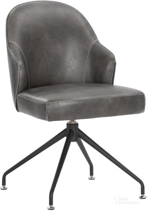 The appearance of Bretta Swivel Dining Chair - Overcast Grey designed by Sunpan in the transitional interior design. This grey piece of furniture  was selected by 1StopBedrooms from 5West Collection to add a touch of cosiness and style into your home. Sku: 106102. Material: Faux Leather. Product Type: Dining Chair. Image1