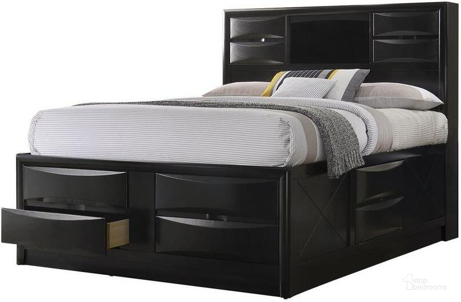 The appearance of Briana Black King Size Bed designed by Coaster in the transitional interior design. This black piece of furniture  was selected by 1StopBedrooms from Briana Collection to add a touch of cosiness and style into your home. Sku: 202701KEB1;202701KEB2;202701KEB3. Bed Type: Storage Bed. Material: Wood. Product Type: Storage Bed. Bed Size: King. Image1
