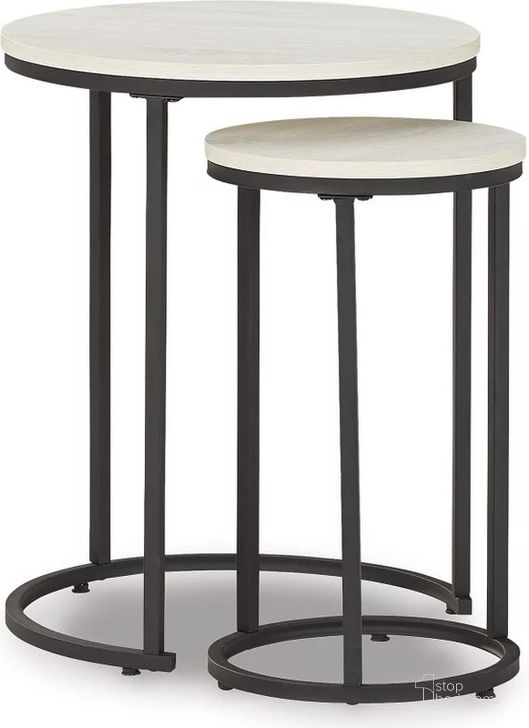 The appearance of Briarsboro White/Black Accent Table designed by Signature Design by Ashley in the transitional interior design. This white/black piece of furniture  was selected by 1StopBedrooms from Briarsboro Collection to add a touch of cosiness and style into your home. Sku: A4000225. Material: Metal. Product Type: Accent Table. Image1