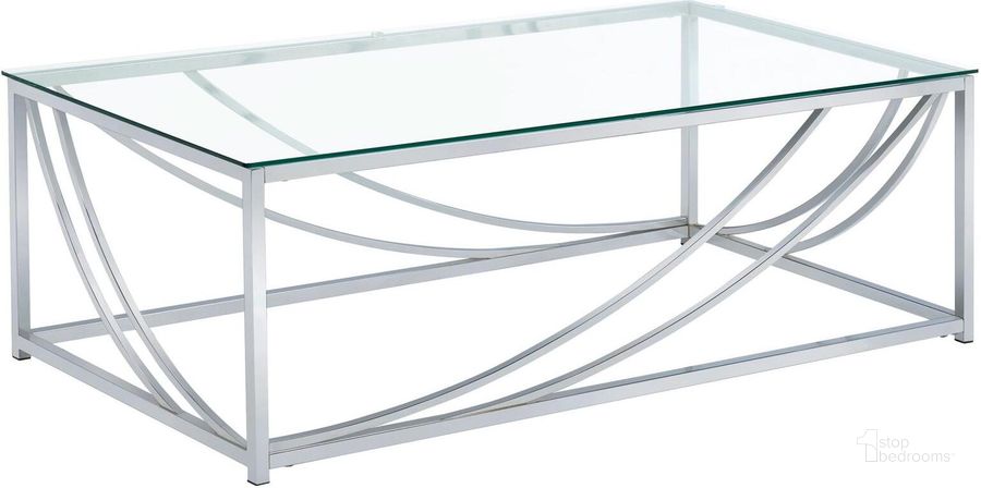 The appearance of Bricen Silver Coffee and Cocktail Table 0qd2283888 designed by FineForm in the modern / contemporary interior design. This silver piece of furniture  was selected by 1StopBedrooms from Bricen Collection to add a touch of cosiness and style into your home. Sku: 720498. Material: Glass. Product Type: Coffee Table. Table Top Shape: Rectangular. Image1