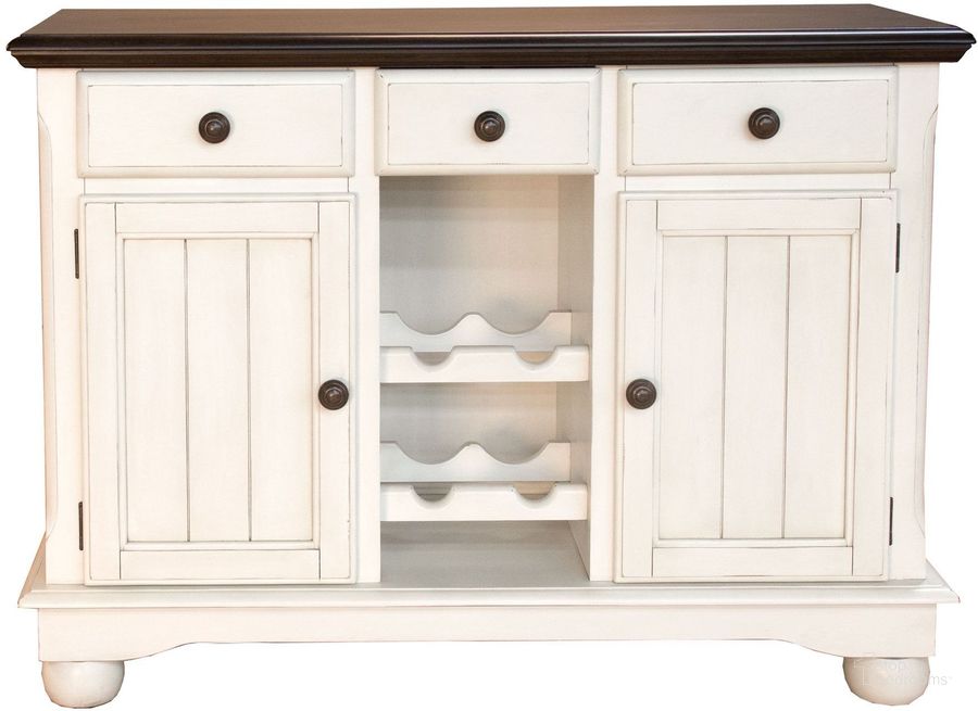 The appearance of British Isles Chalk Cocoa Bean Server designed by A-America in the transitional interior design. This white piece of furniture  was selected by 1StopBedrooms from British Isles Collection to add a touch of cosiness and style into your home. Sku: BRICO9010. Product Type: Buffets, Sideboards and Server. Material: Rubberwood. Image1