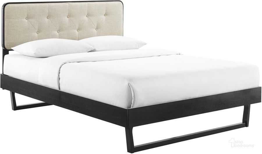 The appearance of Bridgette King Wood Platform Bed With Angular Frame MOD-6644-BLK-BEI designed by Modway in the modern / contemporary interior design. This black and beige piece of furniture  was selected by 1StopBedrooms from Bridgette Collection to add a touch of cosiness and style into your home. Sku: MOD-6644-BLK-BEI. Bed Type: Platform Bed. Material: Wood. Product Type: Platform Bed. Bed Size: King. Image1