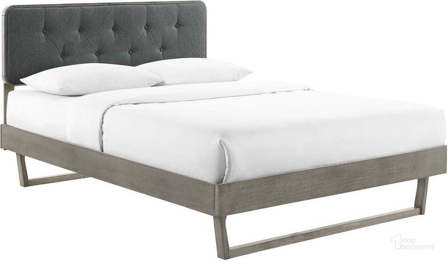 The appearance of Bridgette King Wood Platform Bed With Angular Frame MOD-6644-GRY-CHA designed by Modway in the modern / contemporary interior design. This gray charcoal piece of furniture  was selected by 1StopBedrooms from Bridgette Collection to add a touch of cosiness and style into your home. Sku: MOD-6644-GRY-CHA. Bed Type: Platform Bed. Material: Wood. Product Type: Platform Bed. Bed Size: King. Image1