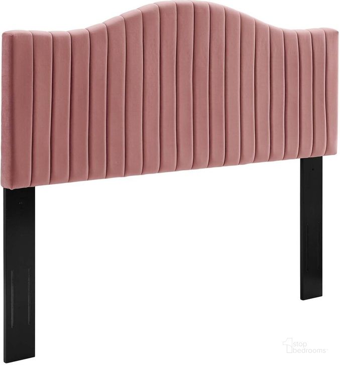 The appearance of Brielle Channel Tufted Performance Velvet Full/Queen Headboard In Dusty Rose designed by Modway in the  interior design. This dusty rose piece of furniture  was selected by 1StopBedrooms from Brielle Collection to add a touch of cosiness and style into your home. Sku: MOD-6559-DUS. Material: Wood. Product Type: Headboard. Bed Size: Queen. Image1
