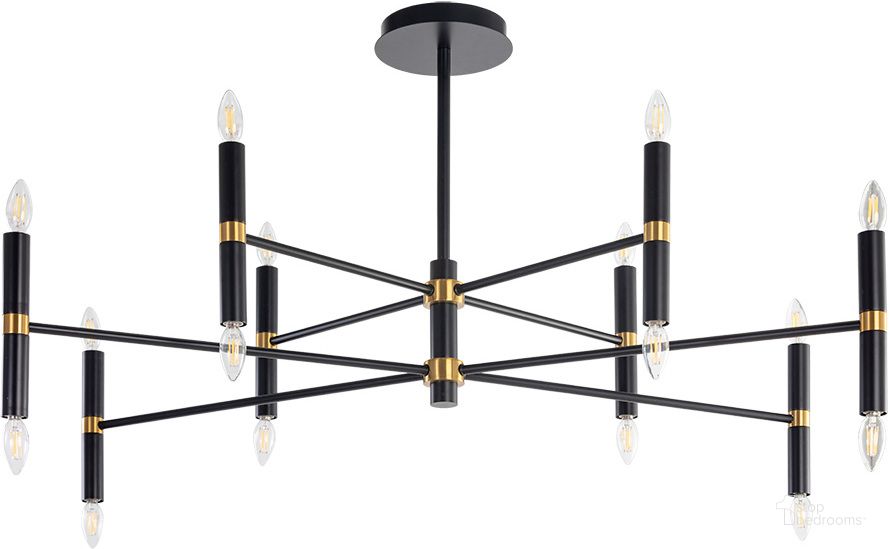 The appearance of Briggs Chandelier designed by Sunpan in the transitional interior design. This black piece of furniture  was selected by 1StopBedrooms from Briggs Collection to add a touch of cosiness and style into your home. Sku: 106794. Product Type: Chandelier. Material: Iron. Image1