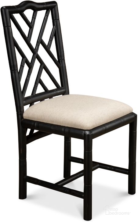 The appearance of Brighton Black Bamboo Side Chair Set Of 2 designed by Sarreid in the traditional interior design. This black piece of furniture  was selected by 1StopBedrooms from Brighton Collection to add a touch of cosiness and style into your home. Sku: 27191. Product Type: Dining Chair. Image1