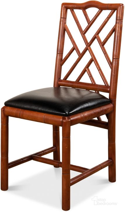 The appearance of Brighton Brown Bamboo Side Chair Set Of 2 designed by Sarreid in the traditional interior design. This brown piece of furniture  was selected by 1StopBedrooms from Brighton Collection to add a touch of cosiness and style into your home. Sku: 17903. Product Type: Dining Chair. Image1