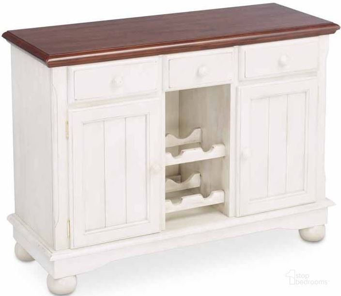 The appearance of British Isles Merlot Buttermilk Server designed by A-America in the transitional interior design. This merlot piece of furniture  was selected by 1StopBedrooms from British Isles Collection to add a touch of cosiness and style into your home. Sku: BRIMB9010. Product Type: Buffets, Sideboards and Server. Material: Rubberwood. Image1