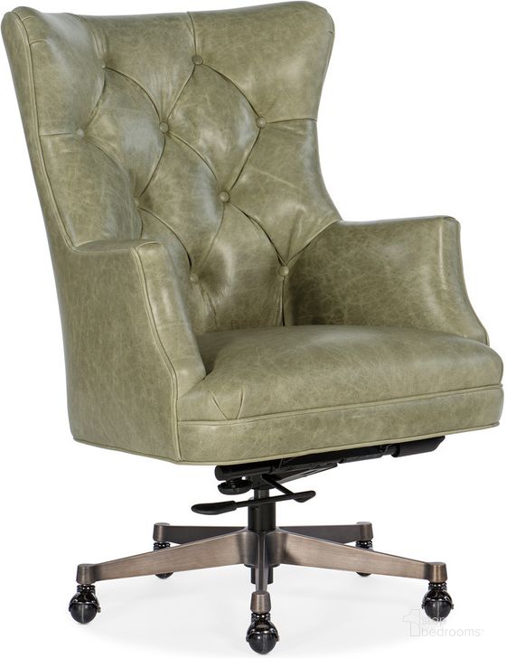 The appearance of Brinley Executive Swivel Tilt Chair In Light Green designed by Hooker in the traditional interior design. This light green piece of furniture  was selected by 1StopBedrooms from EC Collection to add a touch of cosiness and style into your home. Sku: EC466-031. Material: Leather. Product Type: Executive Chair. Image1
