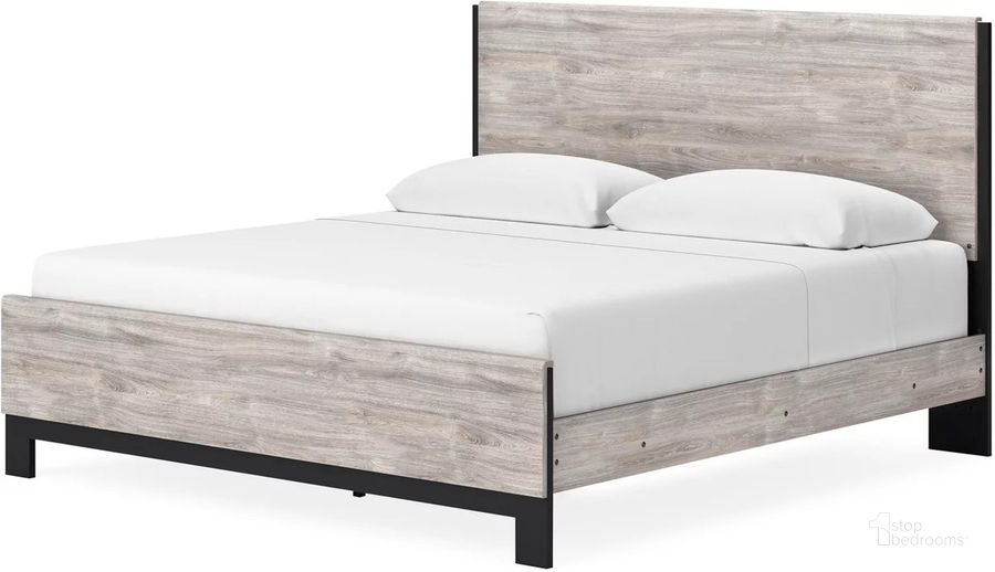 The appearance of Briseida Two-tone King Panel Bed designed by Atelier Home in the modern / contemporary interior design. This gray piece of furniture  was selected by 1StopBedrooms from Briseida Collection to add a touch of cosiness and style into your home. Sku: B1036-56;B1036-58;B1036-97. Bed Type: Panel Bed. Material: Wood. Product Type: Panel Bed. Bed Size: King. Image1