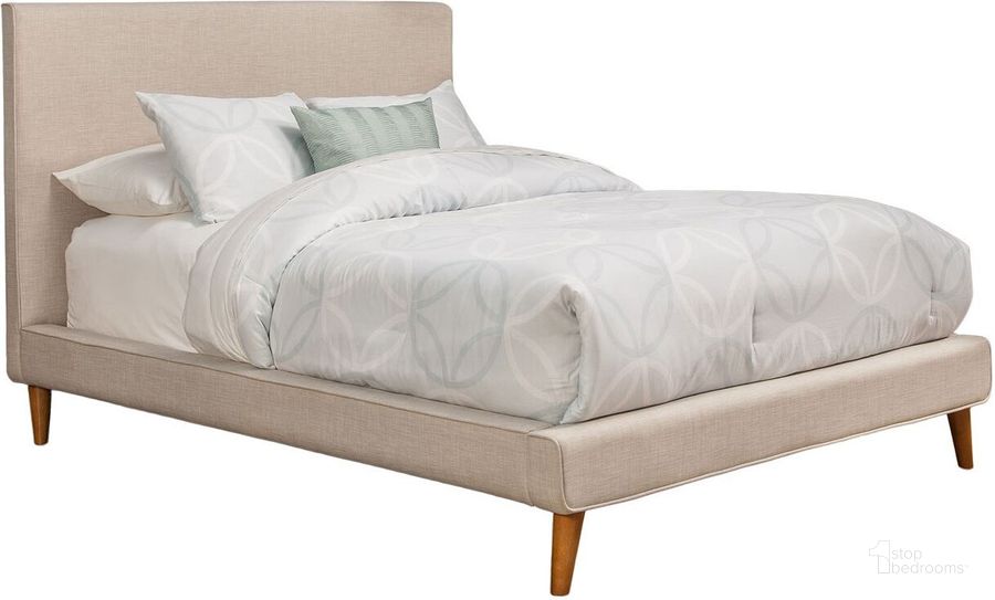 The appearance of Britney Linen Upholstered Queen Platform Bed designed by Alpine in the modern / contemporary interior design. This beige piece of furniture  was selected by 1StopBedrooms from Britney Collection to add a touch of cosiness and style into your home. Sku: 1096Q. Bed Type: Platform Bed. Product Type: Platform Bed. Bed Size: Queen. Material: Pine. Image1
