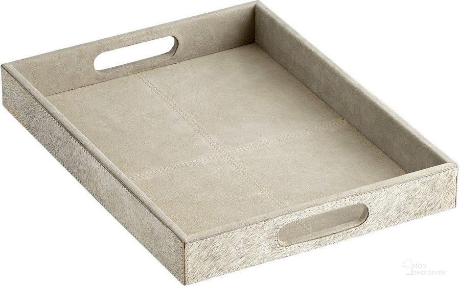 The appearance of Brixton Grey Small Tray designed by Cyan Design in the modern / contemporary interior design. This silver and grey piece of furniture  was selected by 1StopBedrooms from Brixton Collection to add a touch of cosiness and style into your home. Sku: 10130. Material: Leather. Product Type: Tray.