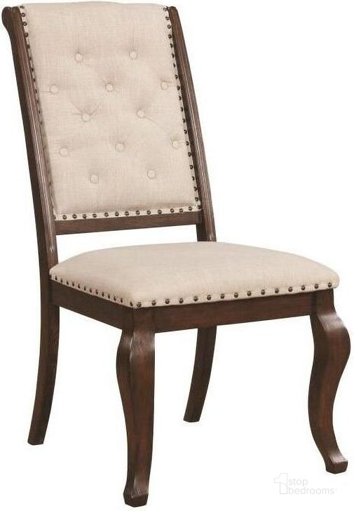 The appearance of Brockway Antique Java Dining Chair designed by Coaster in the traditional interior design. This cream piece of furniture  was selected by 1StopBedrooms from Brockway Collection to add a touch of cosiness and style into your home. Sku: 110312. Material: Wood. Product Type: Dining Chair. Image1