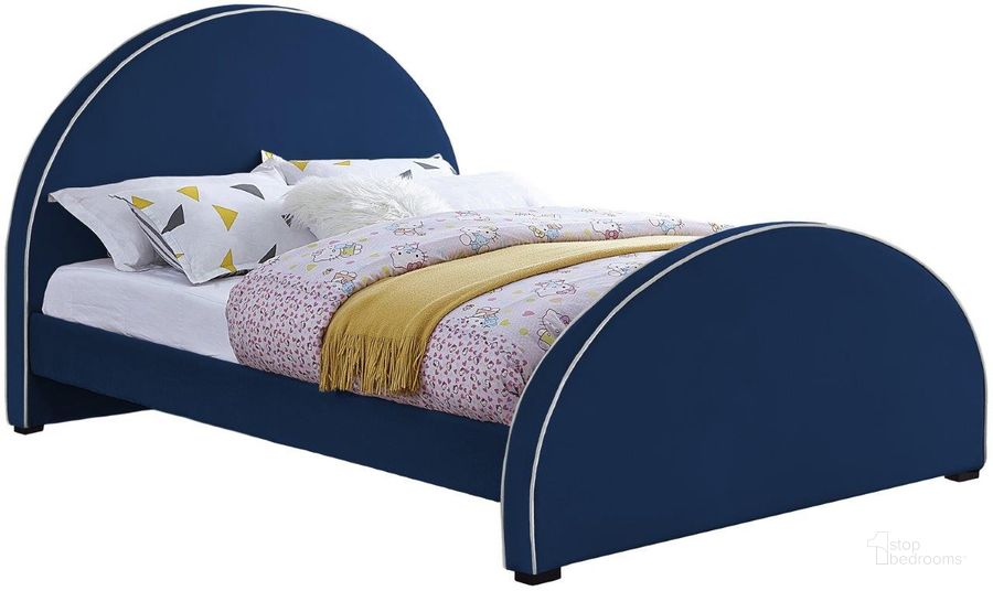 The appearance of Brody Velvet Full Bed In Navy designed by Meridian in the modern / contemporary interior design. This navy piece of furniture  was selected by 1StopBedrooms from Brody Collection to add a touch of cosiness and style into your home. Sku: BrodyNavy-F-1;BrodyNavy-F-2. Product Type: Bed. Bed Size: Full. Material: Velvet. Image1