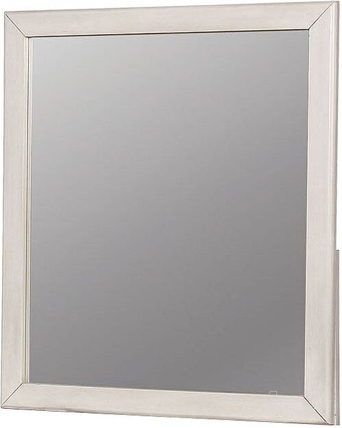 The appearance of Brogan White Mirror designed by Furniture of America in the transitional interior design. This white piece of furniture  was selected by 1StopBedrooms from Brogan Collection to add a touch of cosiness and style into your home. Sku: CM7517WH-M. Material: Wood. Product Type: Dresser Mirror. Image1
