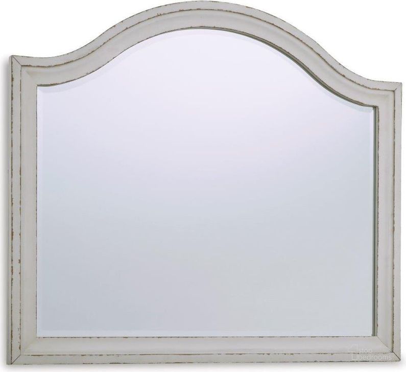 The appearance of Brollyn Chipped White Mirror designed by Signature Design by Ashley in the traditional interior design. This chipped white piece of furniture  was selected by 1StopBedrooms from Brollyn Collection to add a touch of cosiness and style into your home. Sku: B773-36. Material: Glass. Product Type: Mirror. Image1