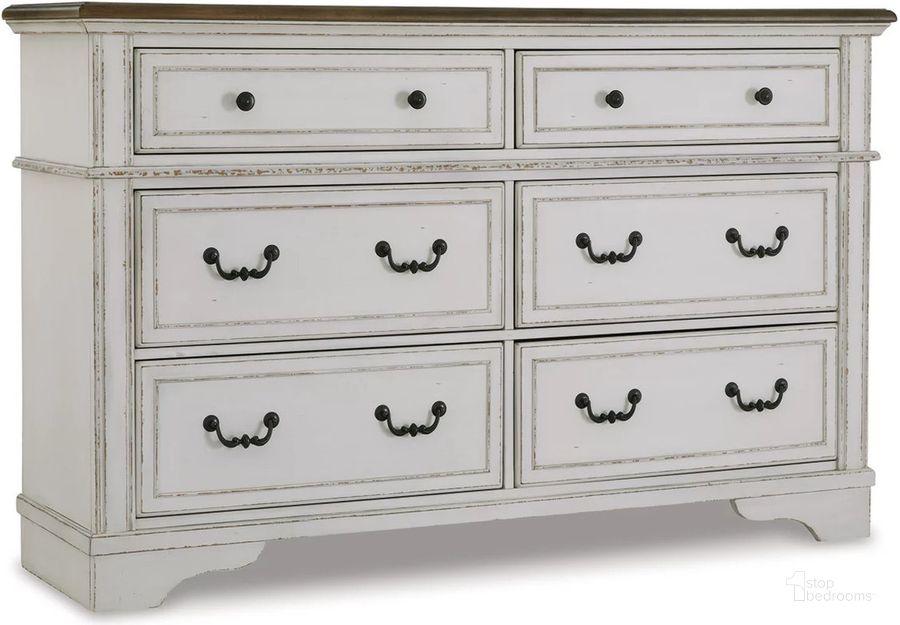 The appearance of Brollyn Two-Tone Dresser designed by Signature Design by Ashley in the traditional interior design. This two-tone piece of furniture  was selected by 1StopBedrooms from Brollyn Collection to add a touch of cosiness and style into your home. Sku: B773-31. Material: Wood. Product Type: Dresser. Image1